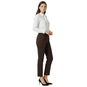 Ann Taylor Stretch Women's Size 16 Brown Straight Leg Ankle Pants Career Office